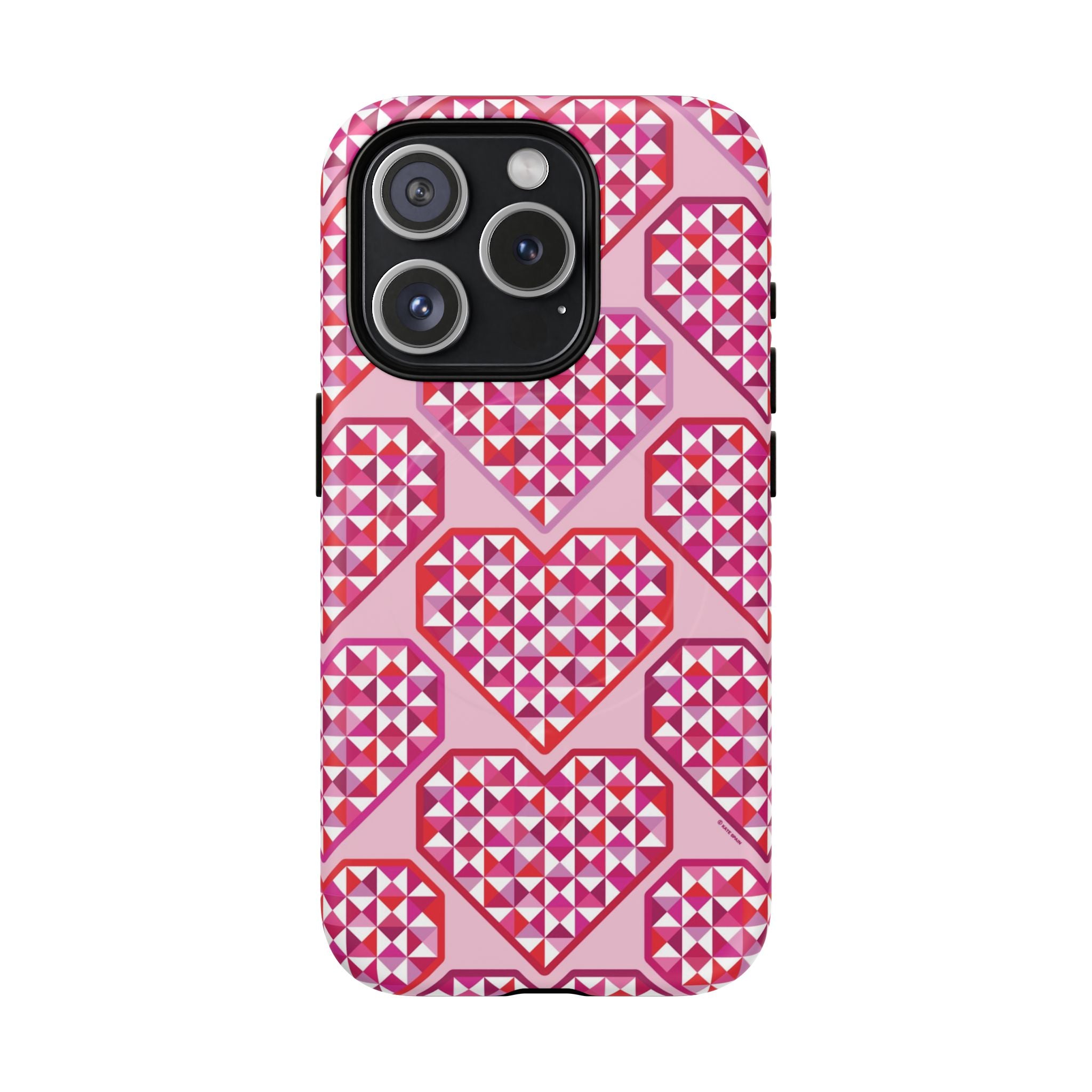 Pink Pyramid Heart MagSafe iPhone Case