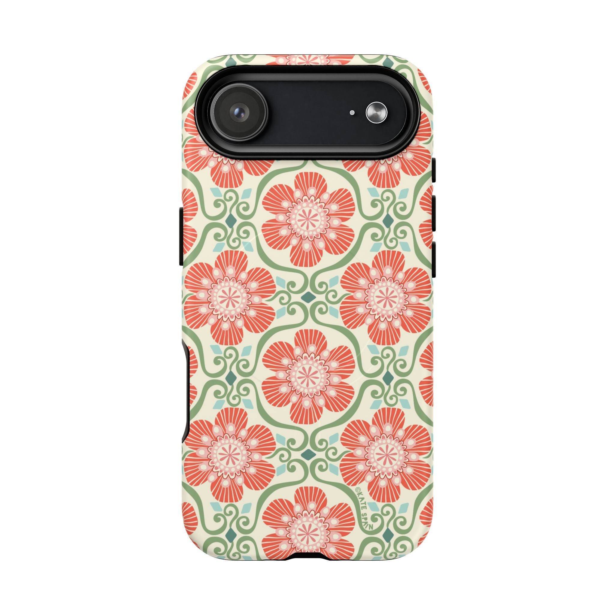 Barcelona Flowers MagSafe iPhone 17 Air Case – Matte | cream, coral, sage botanical floral print
