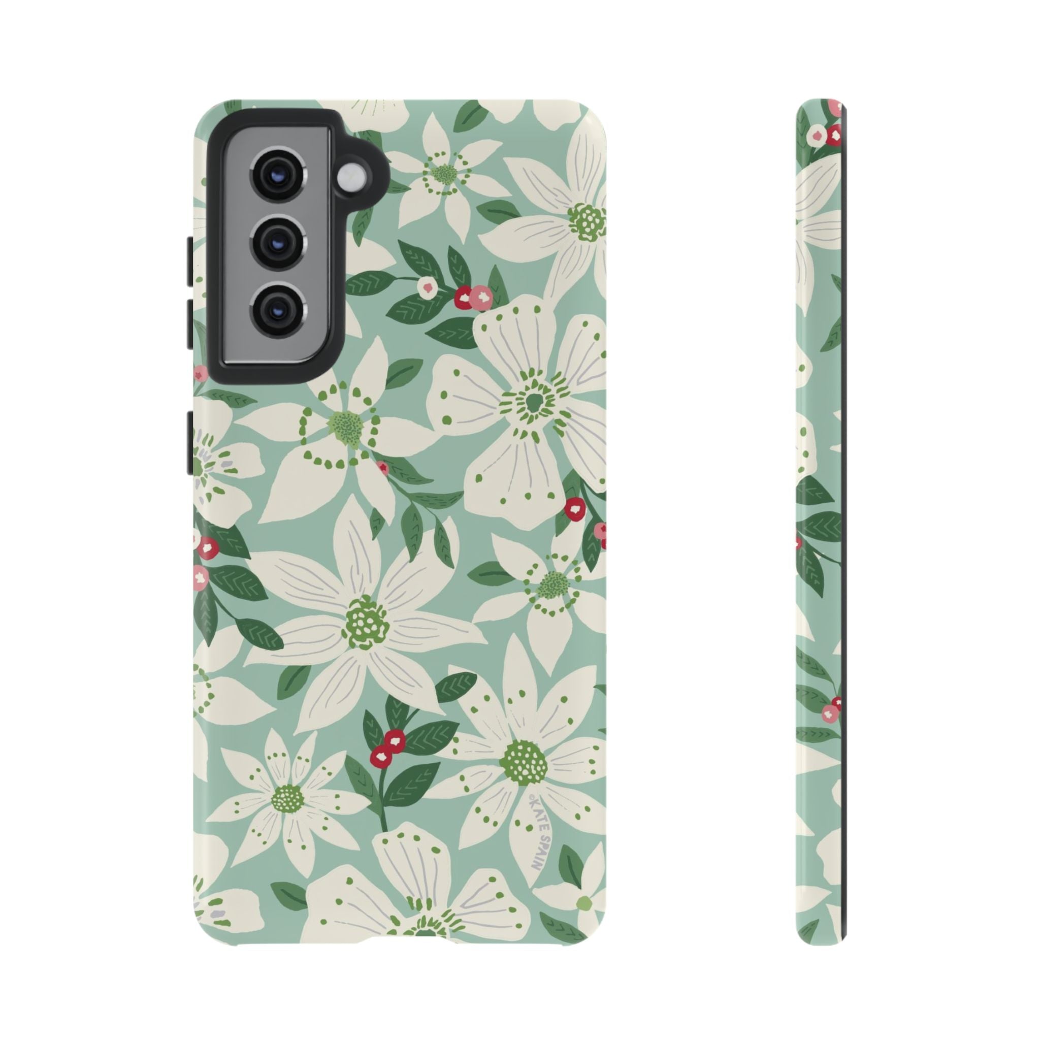 Gardenia Samsung Galaxy S21 Case – Glossy | white, cream, green gardenia botanical print