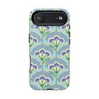 Lantern Flower MagSafe iPhone 17 Air Case – Matte | aqua, periwinkle, green botanical lantern floral print