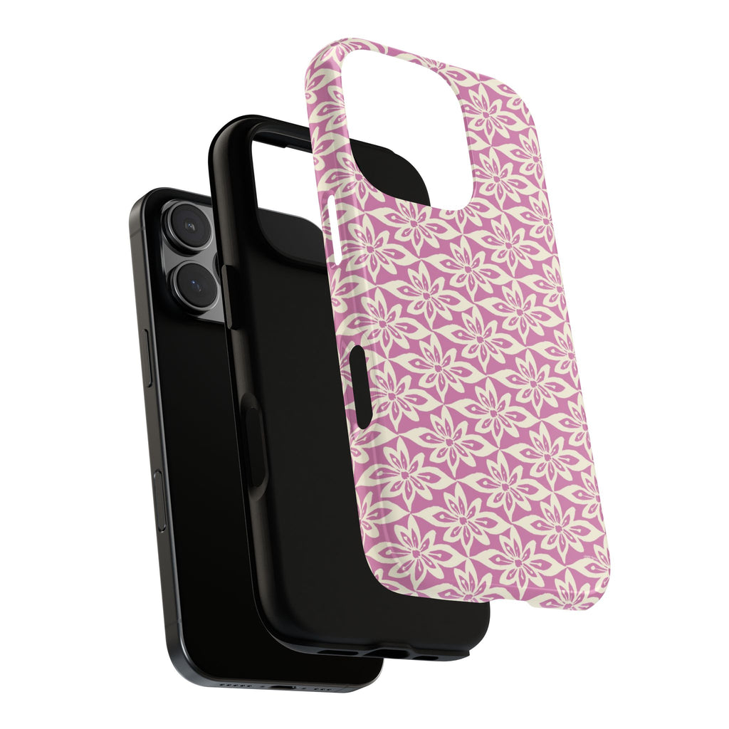 Lily Rose iPhone 16 Pro Max Case – Glossy | dual-layer construction detail — tough botanical phone case by Kate Spain