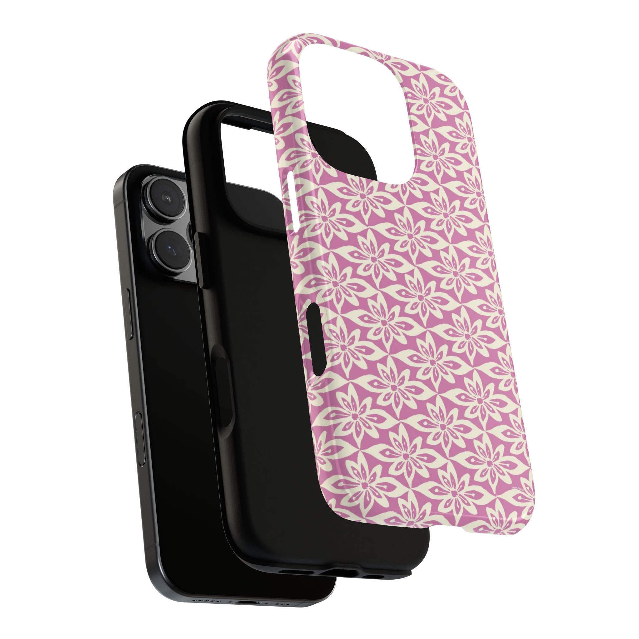 Lily Rose iPhone 16 Pro Max Case – Glossy | dual-layer construction detail — tough botanical phone case by Kate Spain