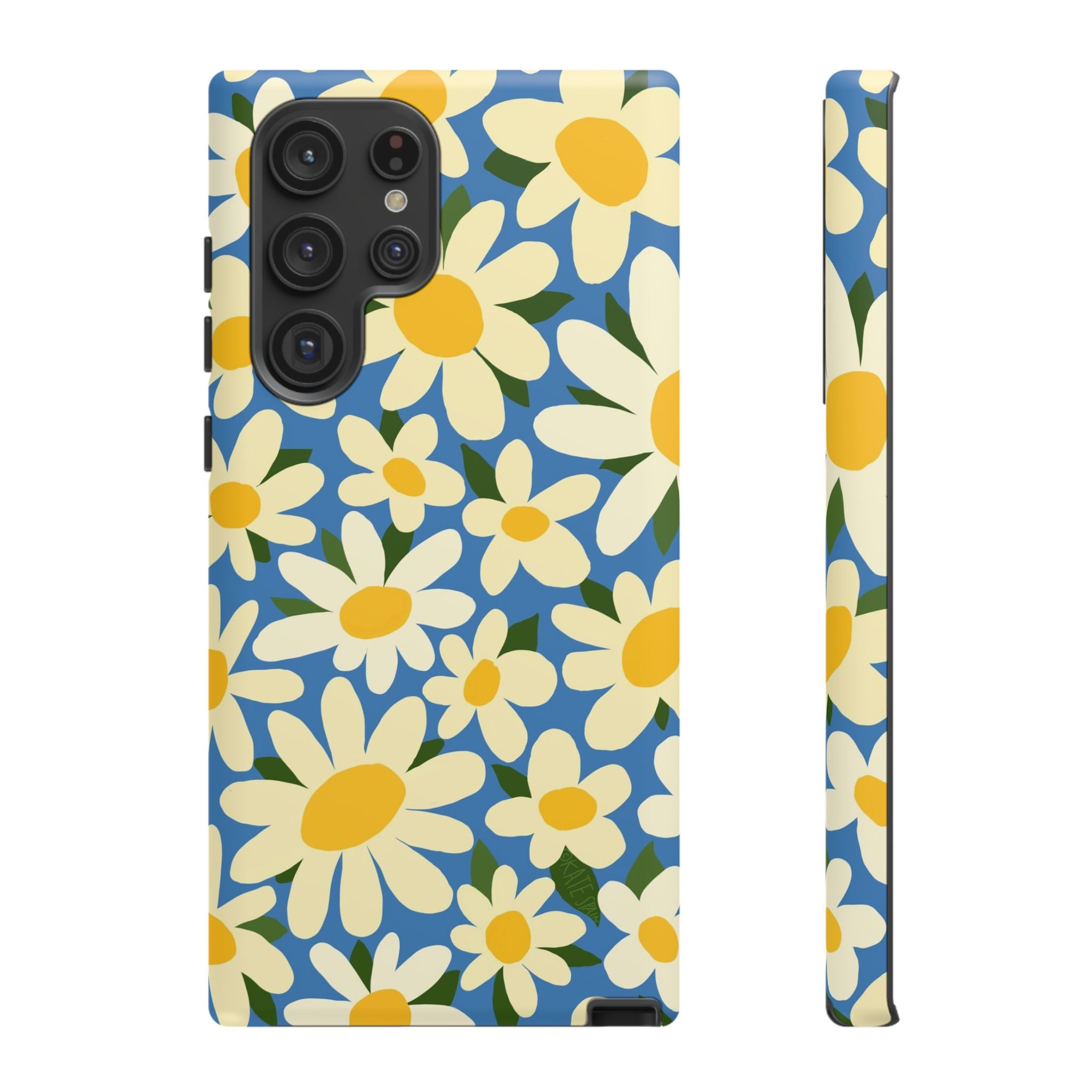 Luxury Shasta Samsung Galaxy S22 Ultra Case – Matte | blue, yellow, white daisy floral print