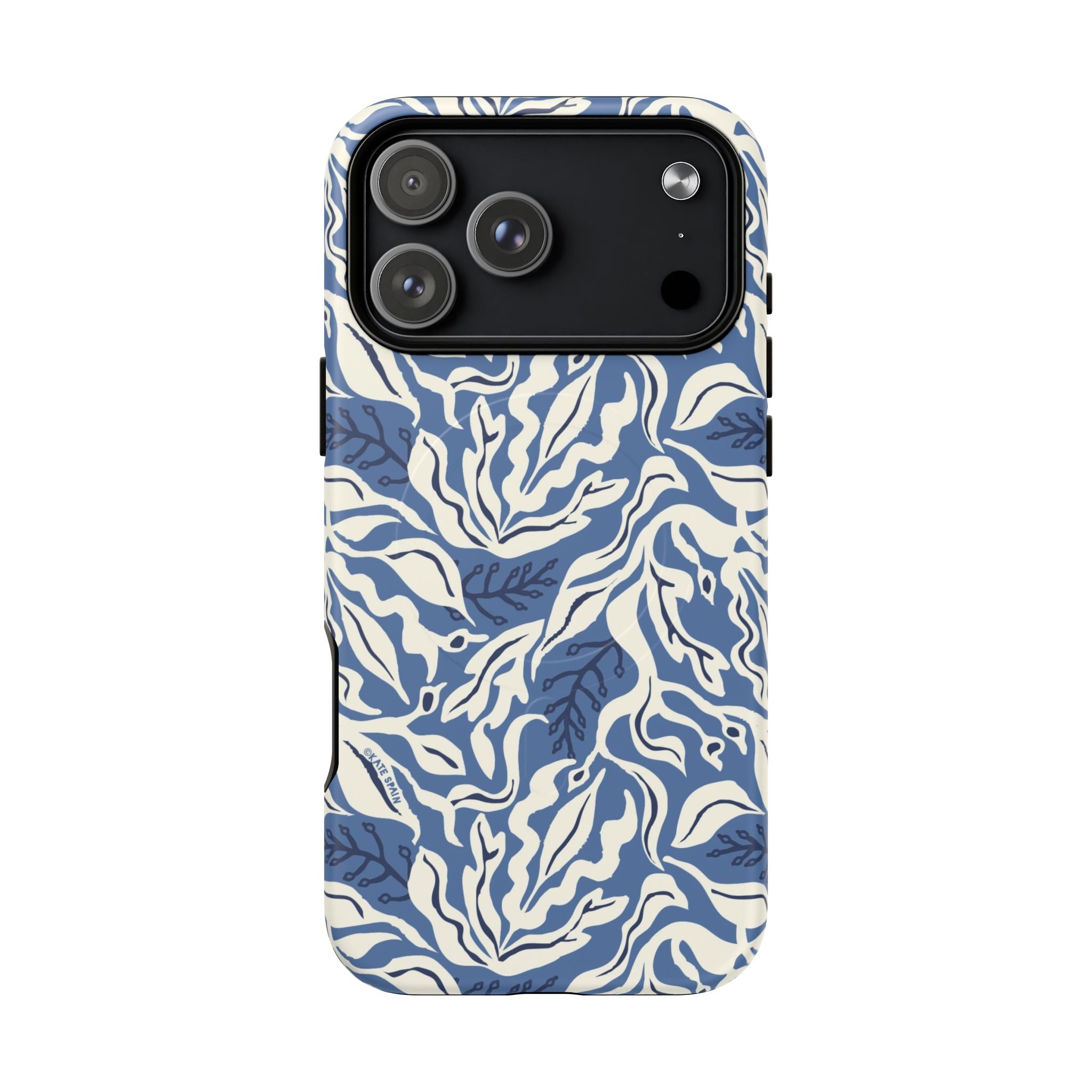 Ocean Tides MagSafe iPhone 17 Pro Max Case – Matte | blue and white tidal bed ocean print