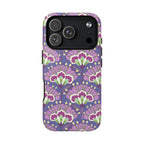 Lantern Flower MagSafe iPhone 17 Pro Case – Glossy | periwinkle, purple, mauve, sage botanical lantern floral print