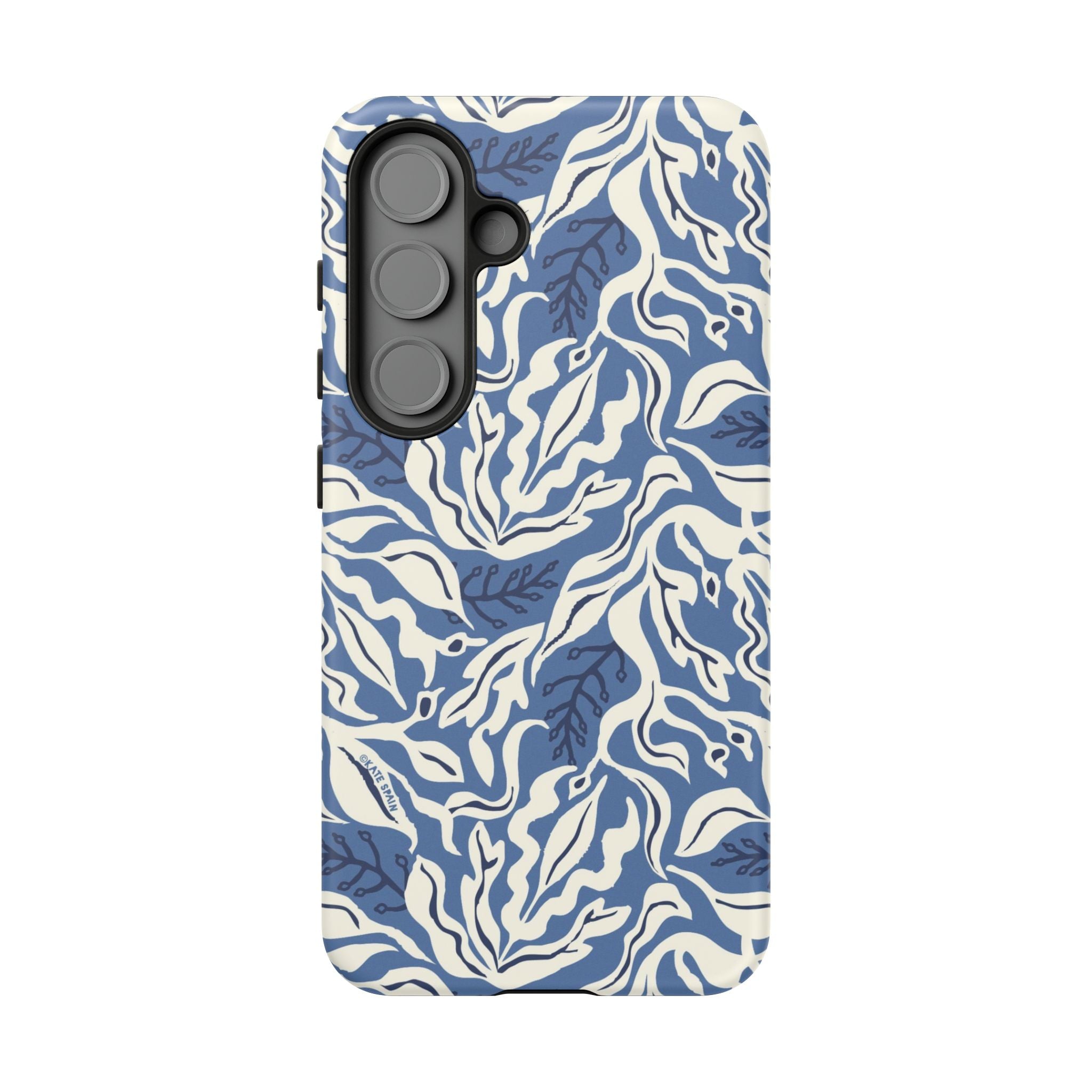 Luxury Ocean Tides Samsung Galaxy S25 Case – Matte | blue and white tidal bed ocean print