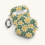 Modern Dahlia Green + Yellow AirPods Case