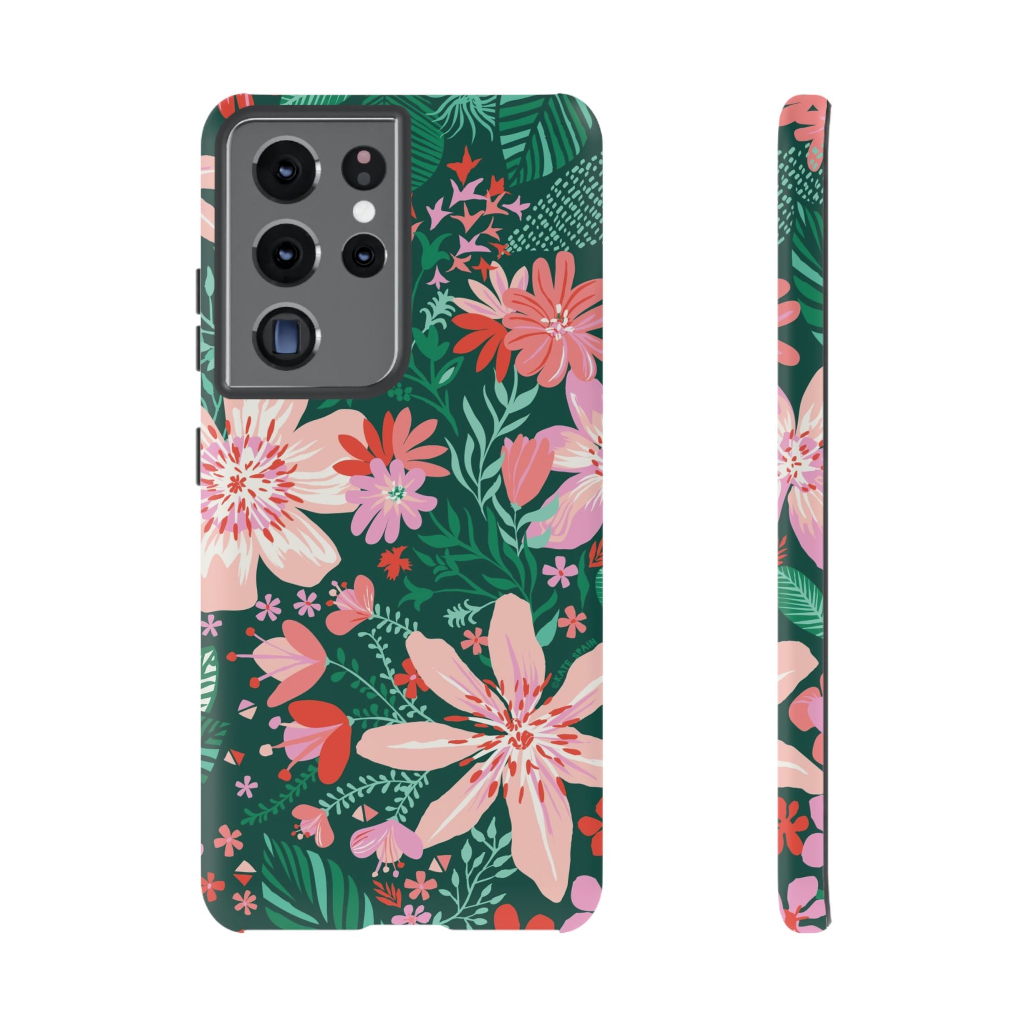 Tropical Bonaire Samsung Galaxy S21 Ultra Case – Matte | jade, pink, white tropical floral botanical print