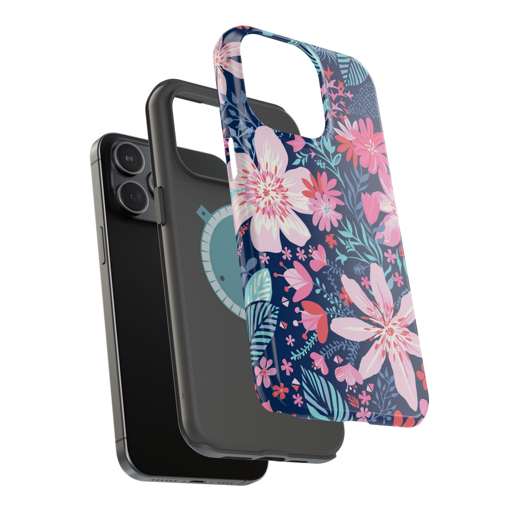 Bonaire MagSafe iPhone Case – exploded side view showing dual-layer construction and MagSafe magnet array