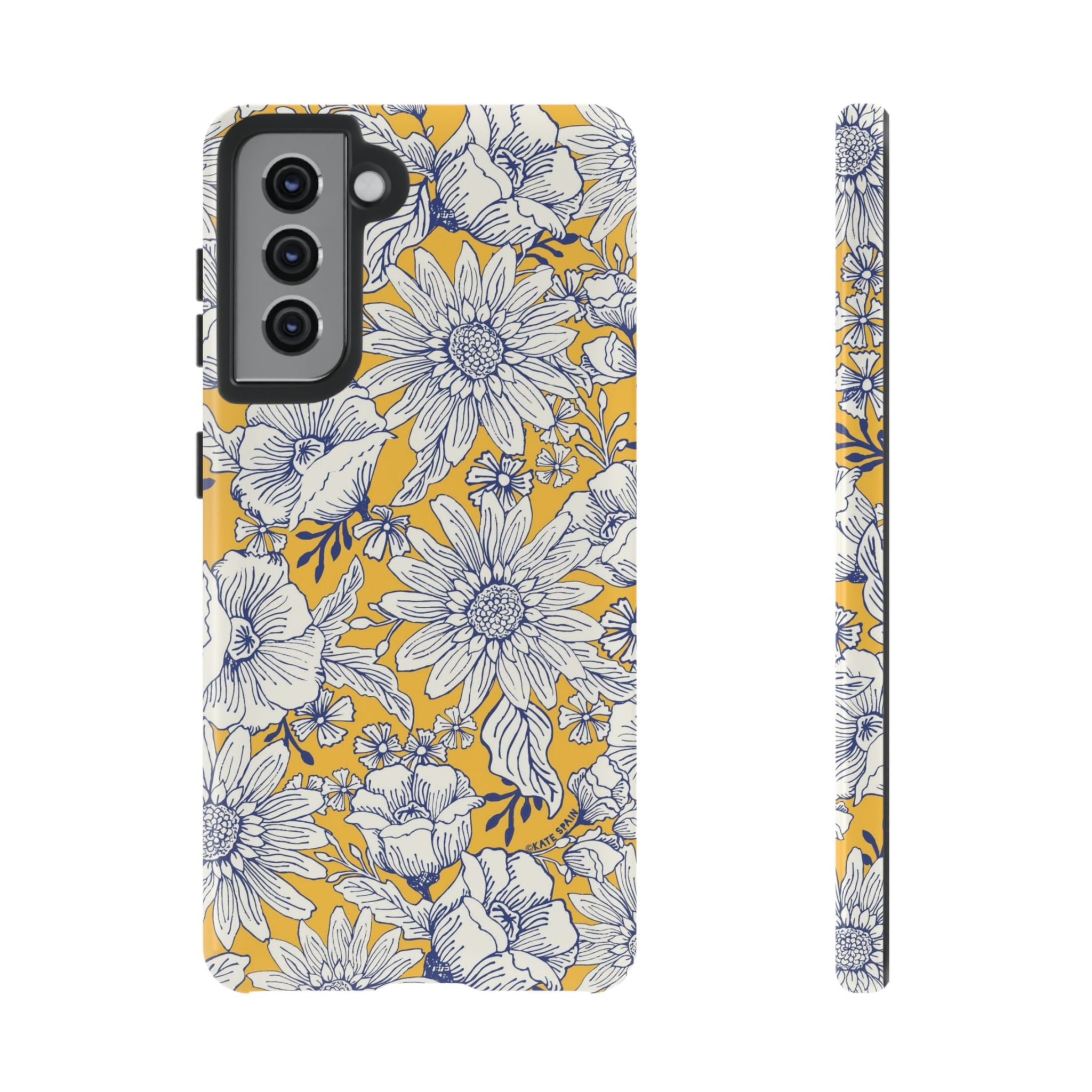 Luxury Jardin Samsung Galaxy S21 Case – Glossy | yellow, cream, blue botanical floral print