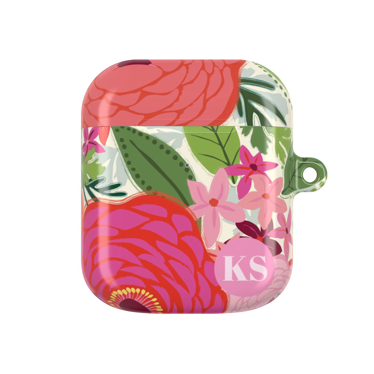 Bloomerie Fuchsia Personalized AirPods Case