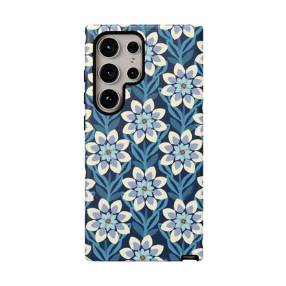 Modern Dahlia Samsung Case - Navy Allover Pattern