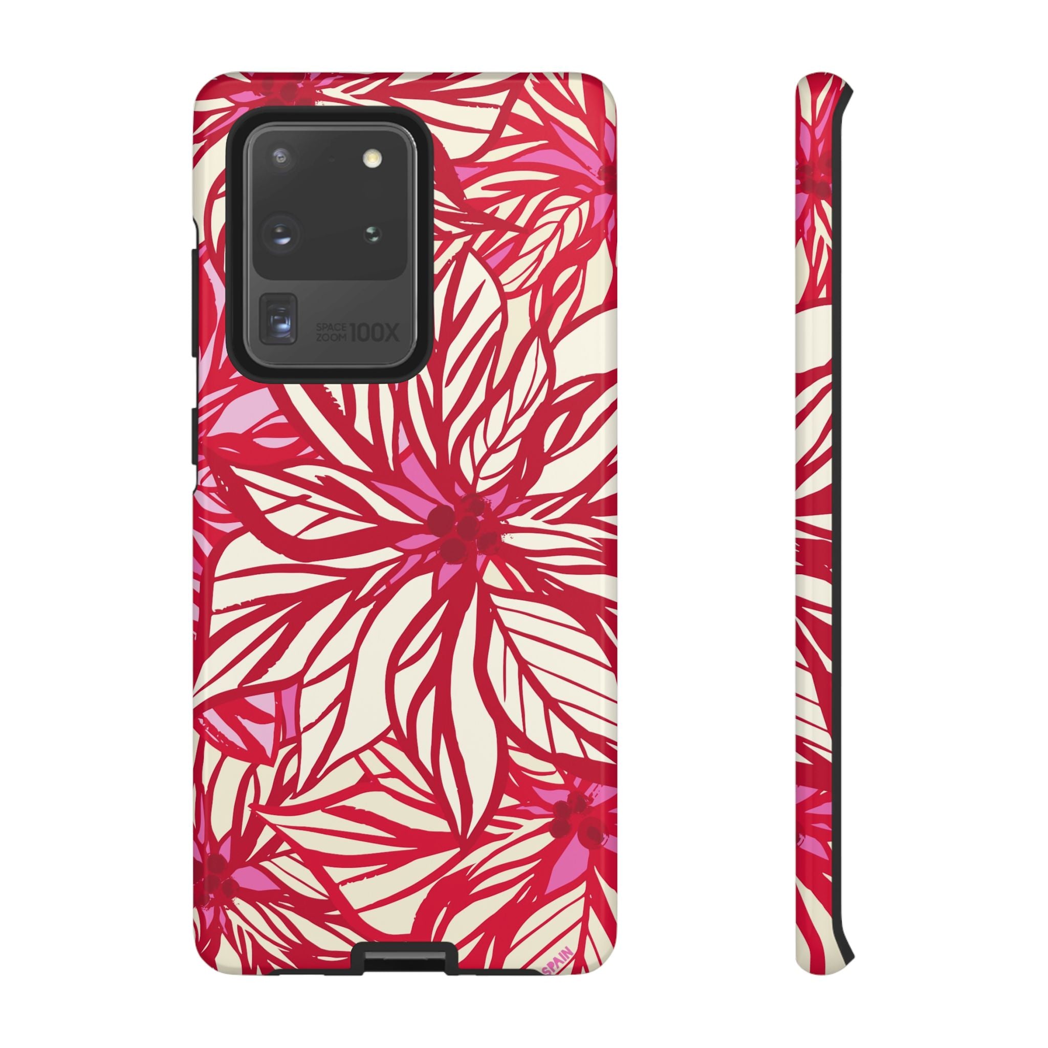 Poinsettia Samsung Galaxy S20 Ultra Case – Glossy | cream, red, pink poinsettia botanical print