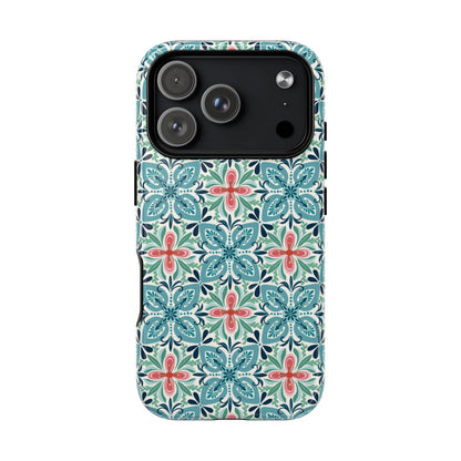 Stonecrop MagSafe iPhone Case - Floral Tile Geometric Pattern