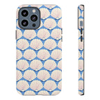 Seashells Tough iPhone 13 Pro Max Case – Matte | periwinkle, cream, blush scallop shell print