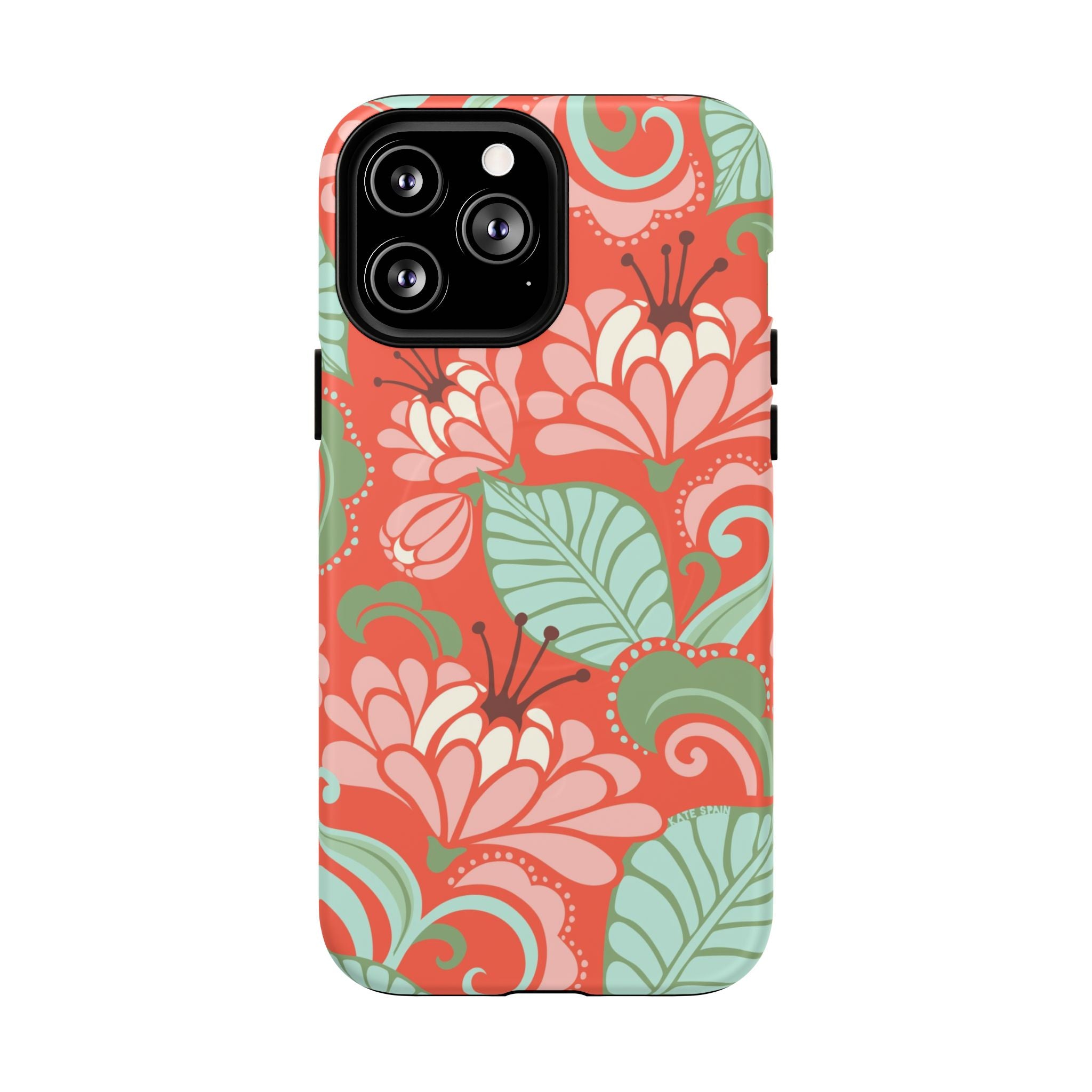 Sarabande MagSafe iPhone 13 Pro Max Case – Matte | coral, pink, cream, green botanical floral print
