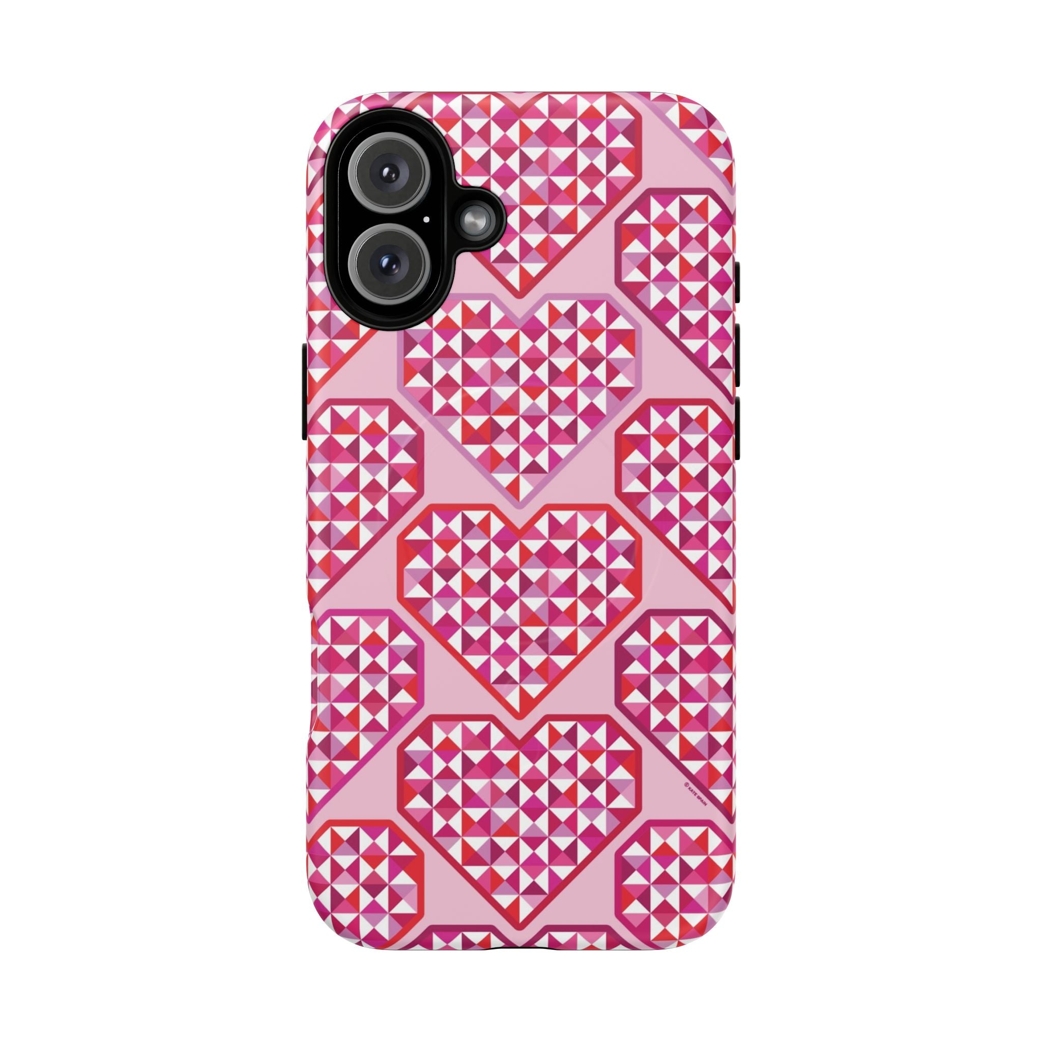 Pink Pyramid Heart MagSafe iPhone Case