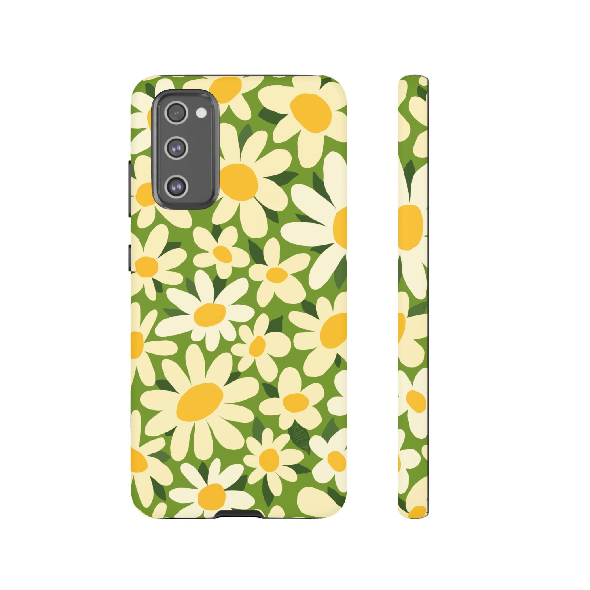 Luxury Shasta Samsung Galaxy S20 FE Case – Matte | green, white, yellow daisy floral print