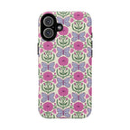 Butterfly MagSafe iPhone 16 Plus Case – Matte | cream, magenta, periwinkle butterfly floral print