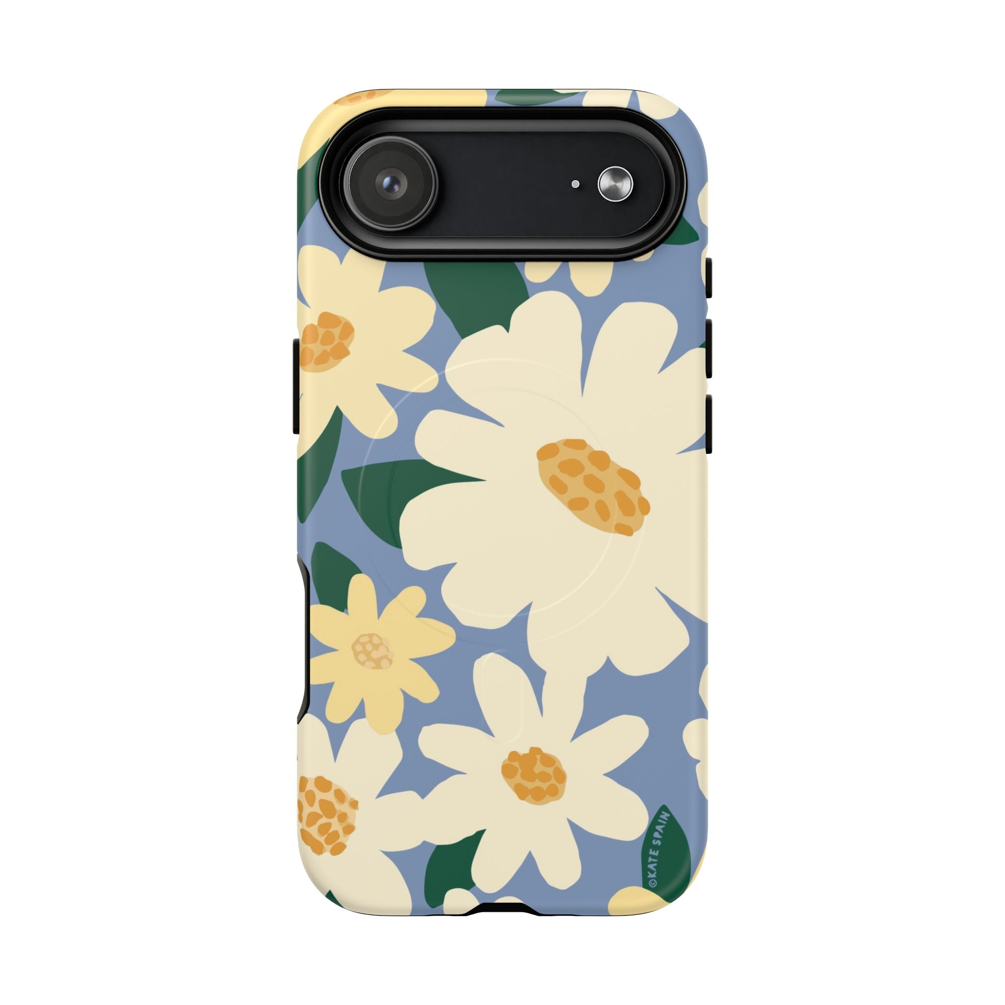Chamomile MagSafe iPhone 17 Air Case – Matte | periwinkle, cream, yellow botanical daisy floral print