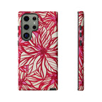 Poinsettia Samsung Galaxy S23 Ultra Case – Glossy | cream, red, pink poinsettia botanical print