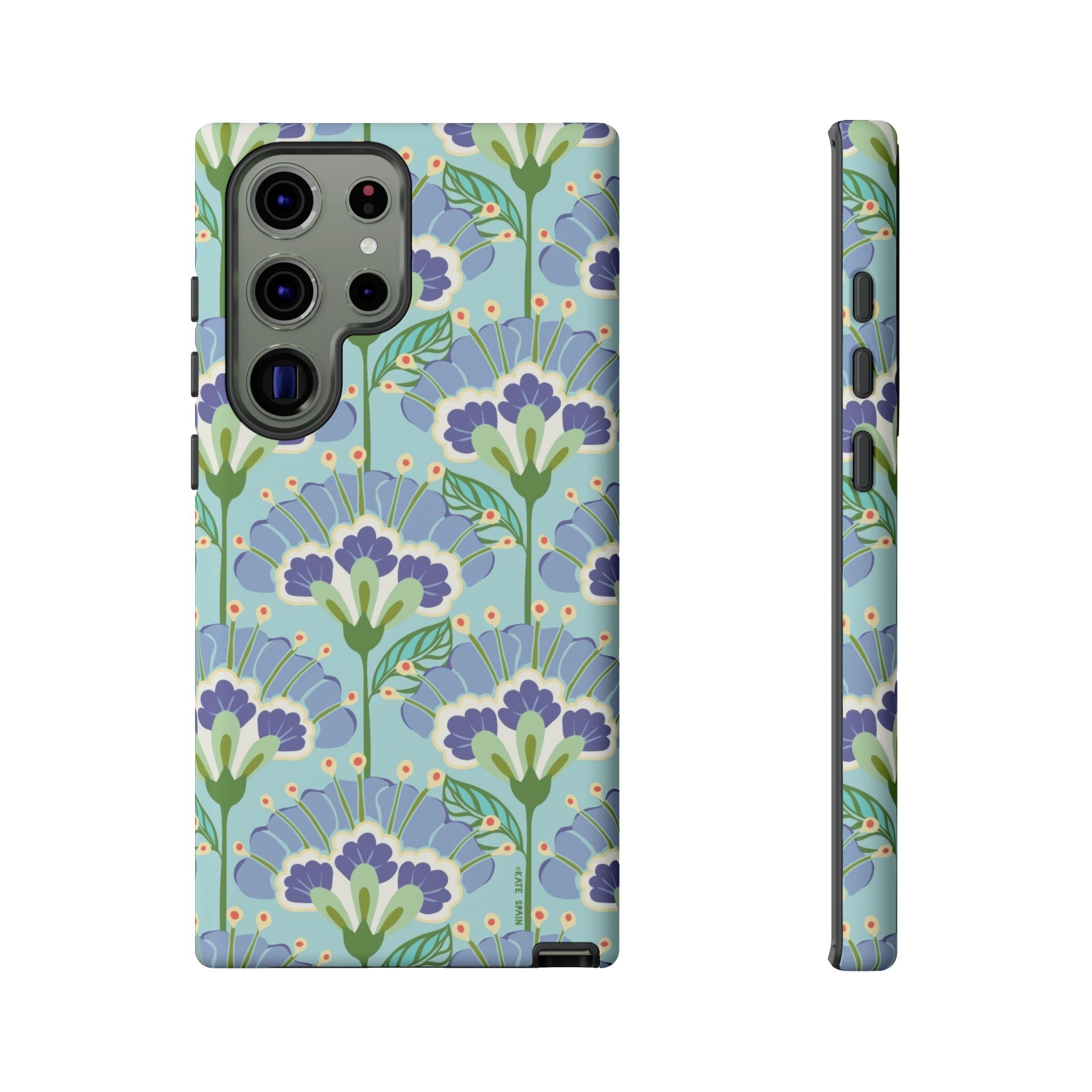 Lantern Flower Samsung Galaxy S23 Ultra Case – Matte | light blue, lavender, lime green floral print
