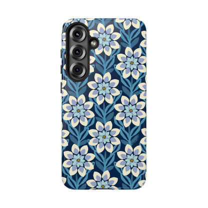 Modern Dahlia Samsung Case - Navy Allover Pattern
