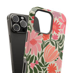 Botanica MagSafe iPhone 16 Pro Max Case – Glossy | angled three-quarter view showing full print wrap