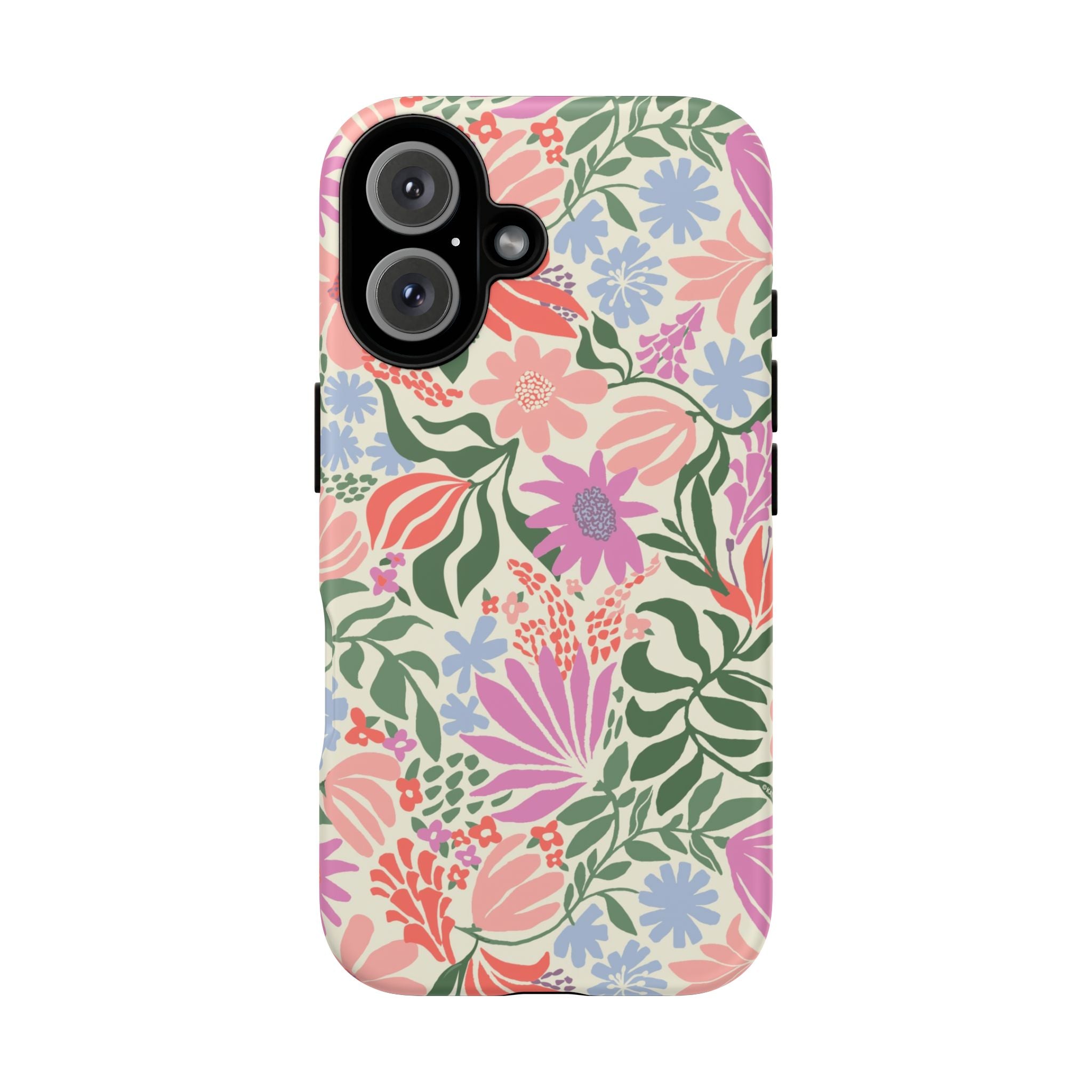 Botanica Pastel Tough iPhone 16 Case – Matte | blush, lavender, sage pastel botanical wildflower print