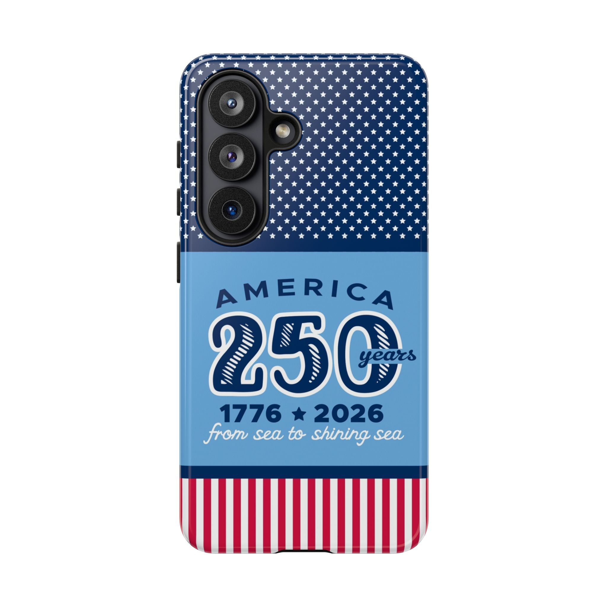 Sea to Shining Sea Samsung Galaxy S24 Case – Glossy | navy, sky blue, red patriotic America 250 commemorative print