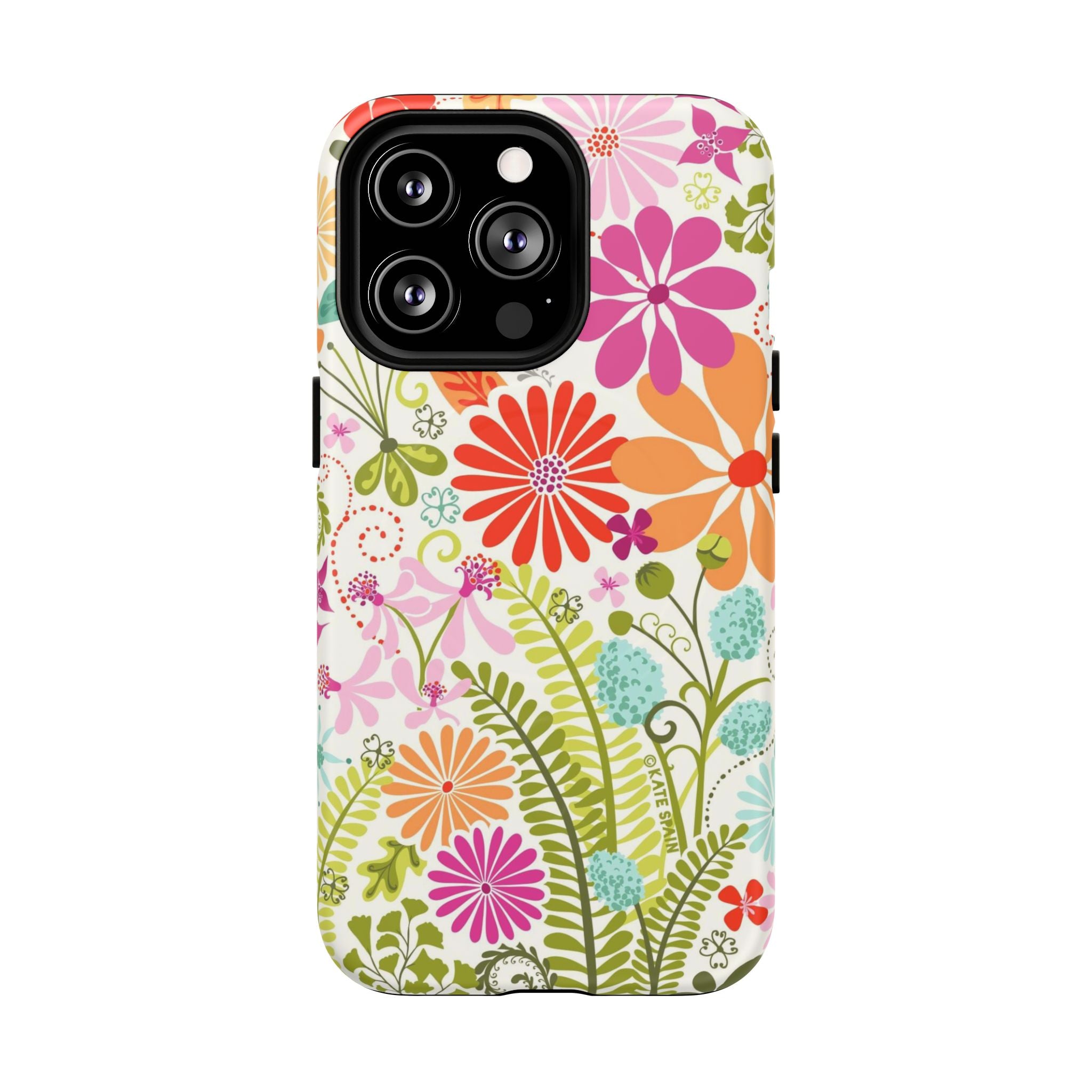Terrain Day MagSafe iPhone 13 Pro Case – Matte | white, magenta, coral botanical woodland floral print