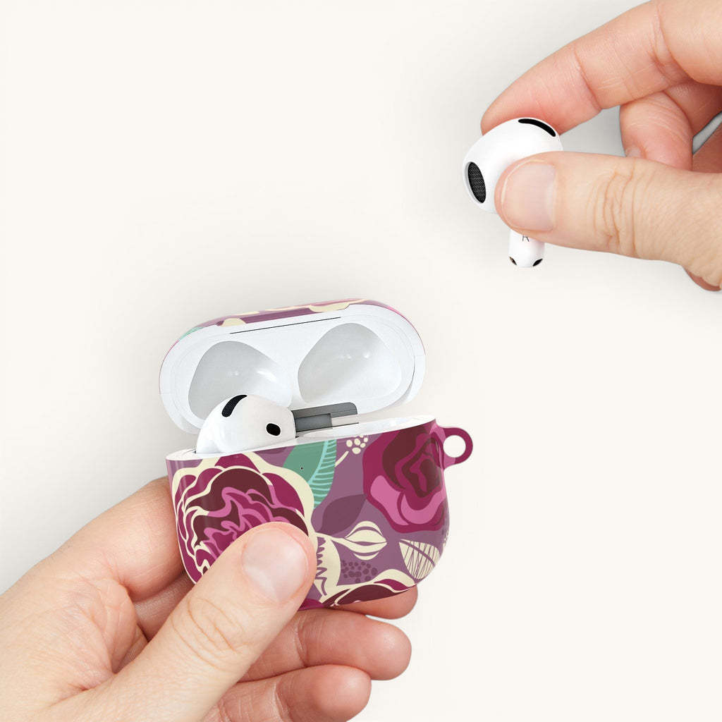 Tea Rose Burgundy AirPods Case