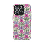 Butterfly MagSafe iPhone 15 Pro Case – Glossy | cream, magenta, periwinkle butterfly floral print