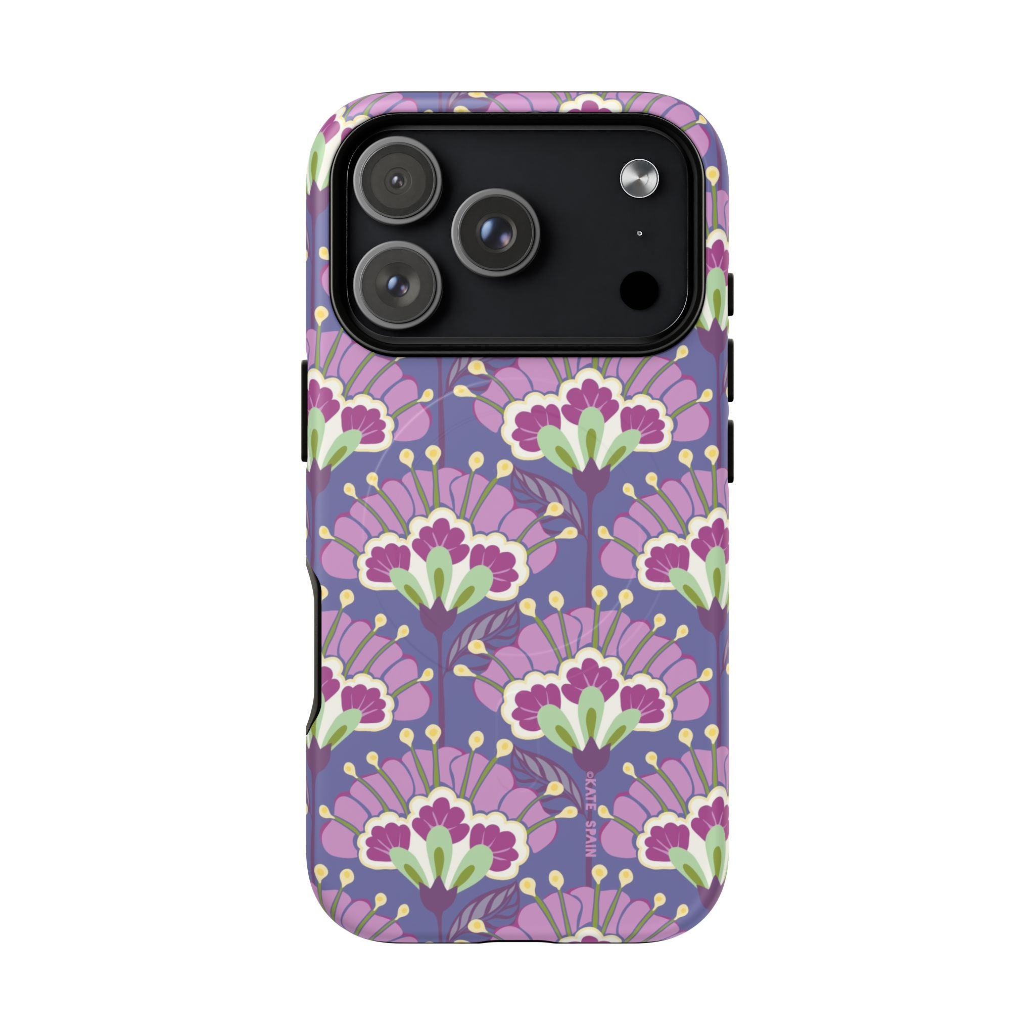 Lantern Flower MagSafe iPhone 17 Pro Case – Matte | periwinkle, purple, mauve, sage botanical lantern floral print
