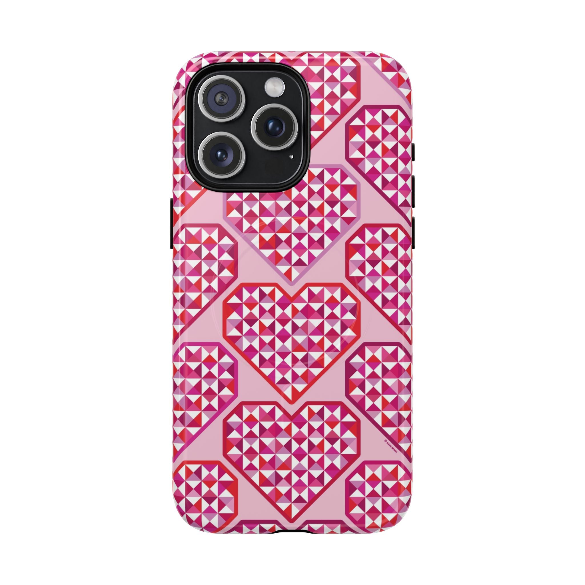 Pink Pyramid Heart MagSafe iPhone Case