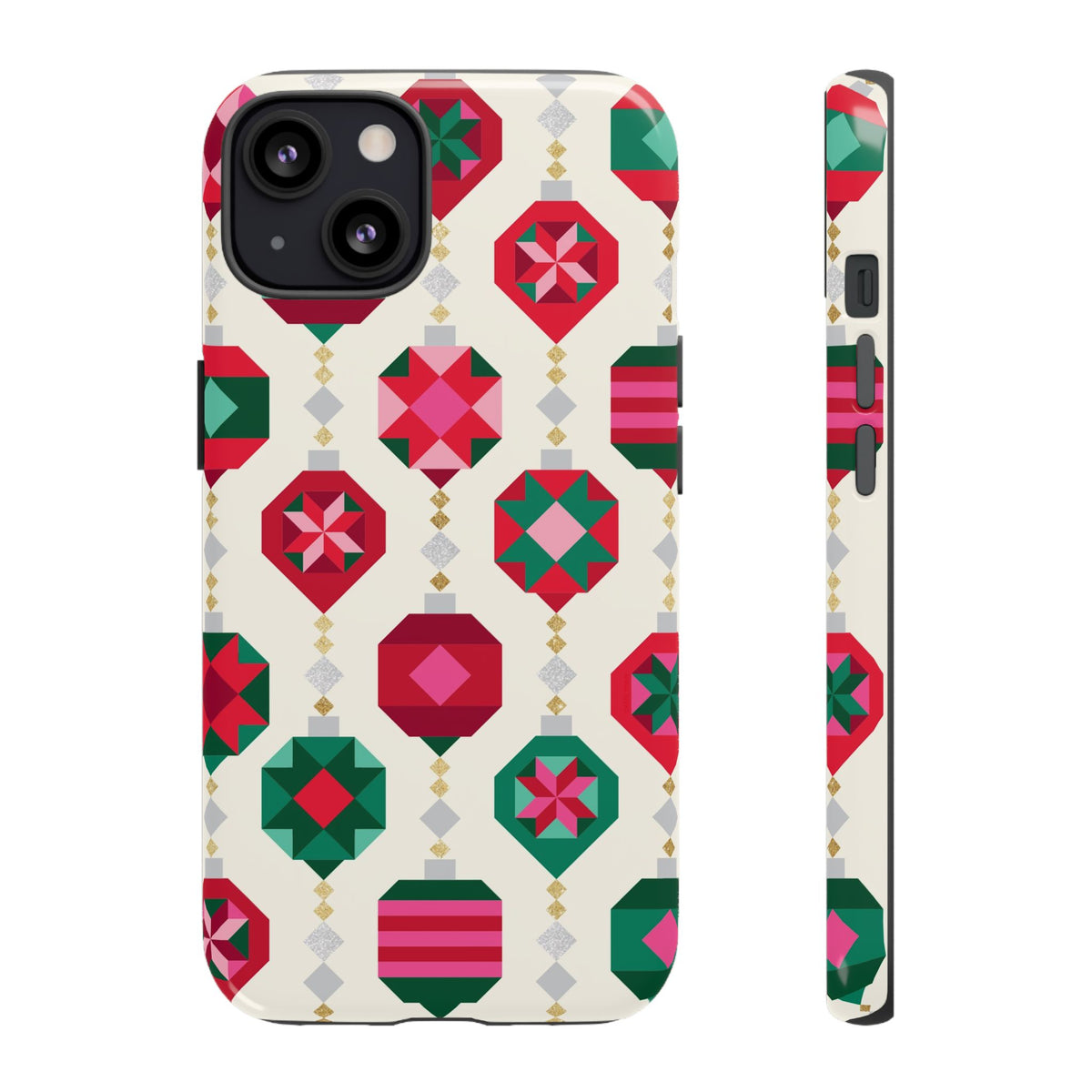 Felicity Ornaments Tough iPhone 13 Case – Glossy | holiday ornament print