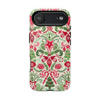 Wonderland MagSafe iPhone 17 Air Case – Glossy | cream, red, and green Christmas holiday medallion print with ornaments, candy canes, trees, and stars