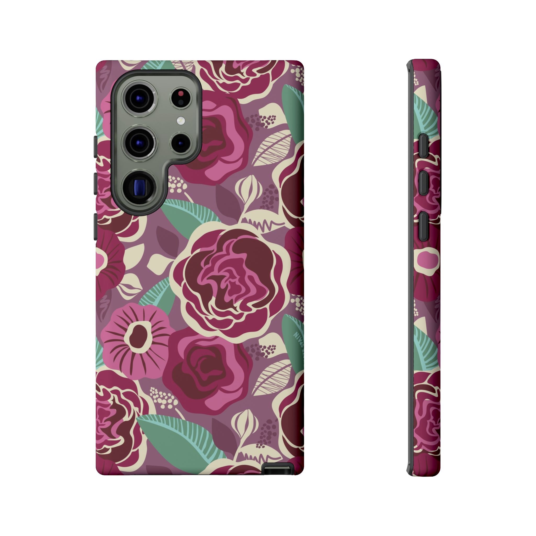 Luxury Tea Rose Burgundy Samsung Galaxy S23 Ultra Case – Matte | burgundy, magenta, plum botanical rose floral print