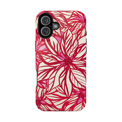 Poinsettia iPhone MagSafe Tough Case iPhone 16 Plus Glossy