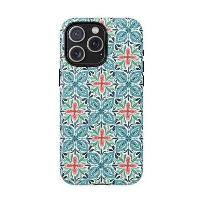 Stonecrop MagSafe iPhone Case - Floral Tile Geometric Pattern