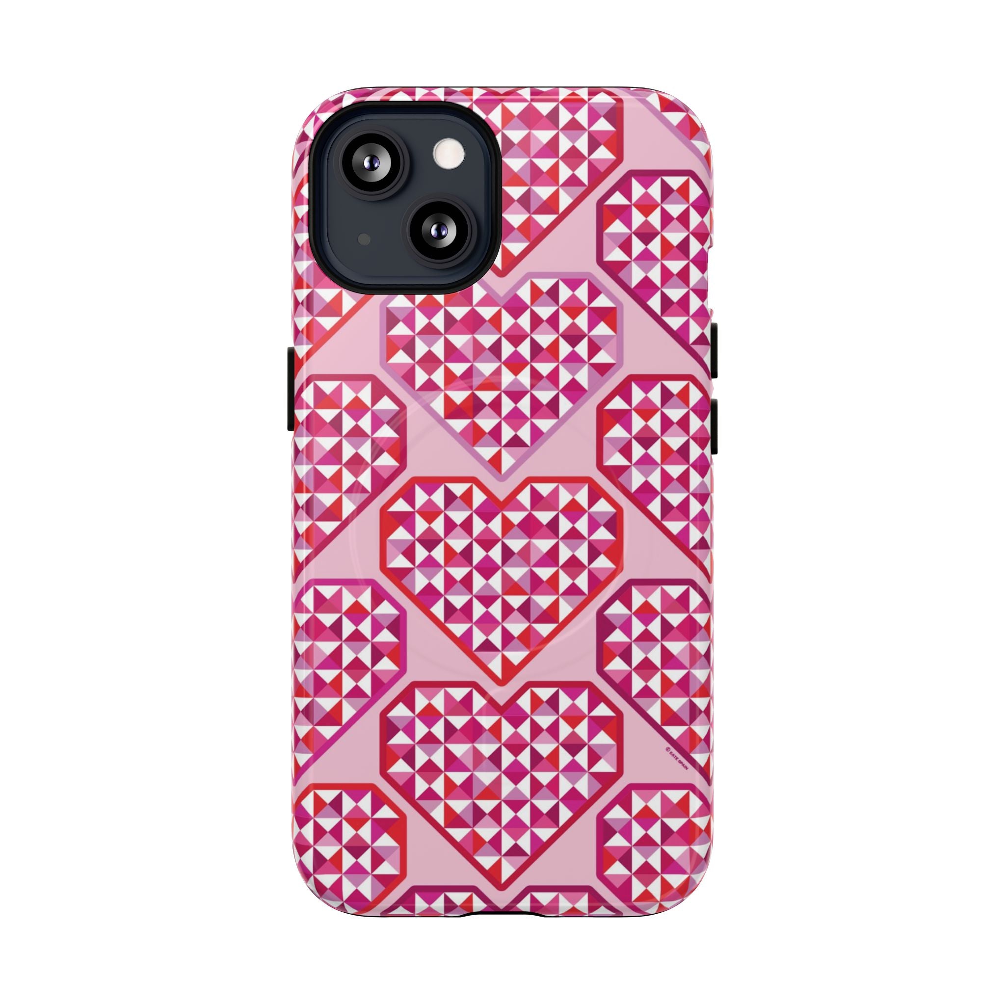 Pink Pyramid Heart MagSafe iPhone Case