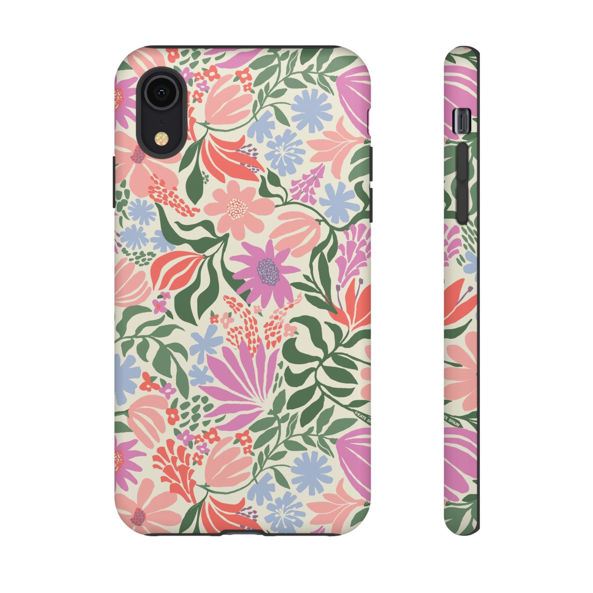 Botanica Pastel Tough iPhone XR Case – Matte | blush, lavender, sage pastel botanical wildflower print
