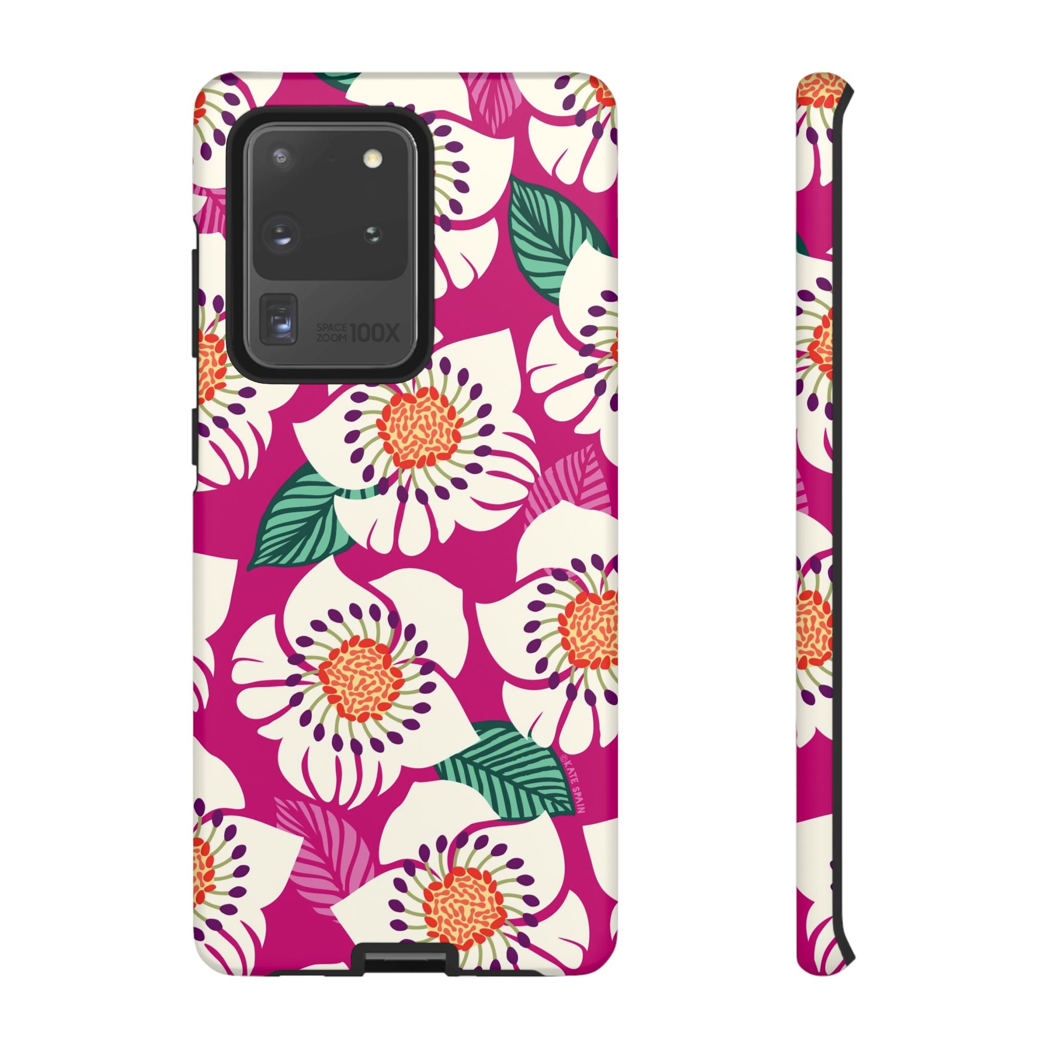 Artistic Panache Samsung Galaxy S20 Ultra Case – Matte | berry, cream white, peach anemone floral print