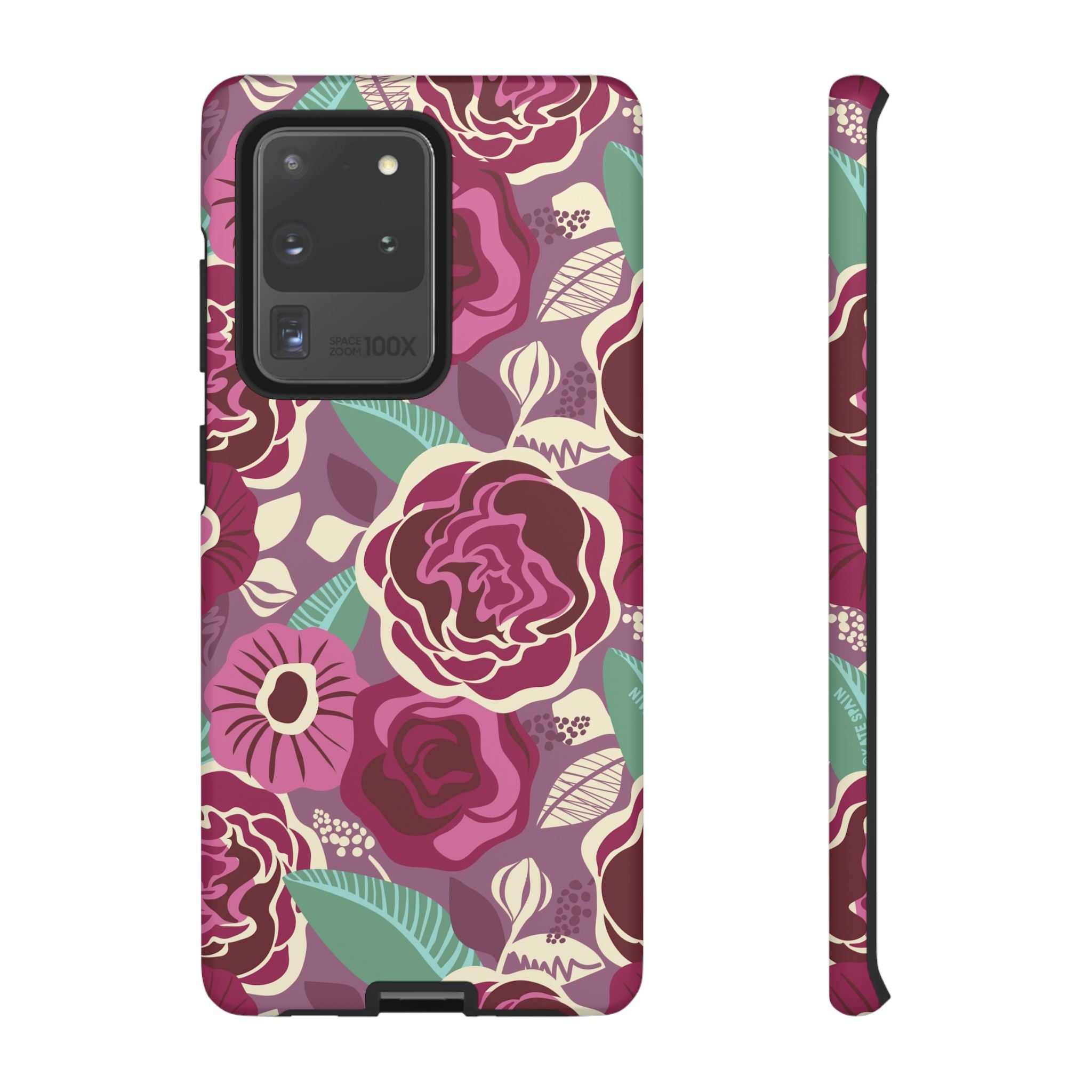 Luxury Tea Rose Burgundy Samsung Galaxy S20 Ultra Case – Matte | burgundy, magenta, plum botanical rose floral print