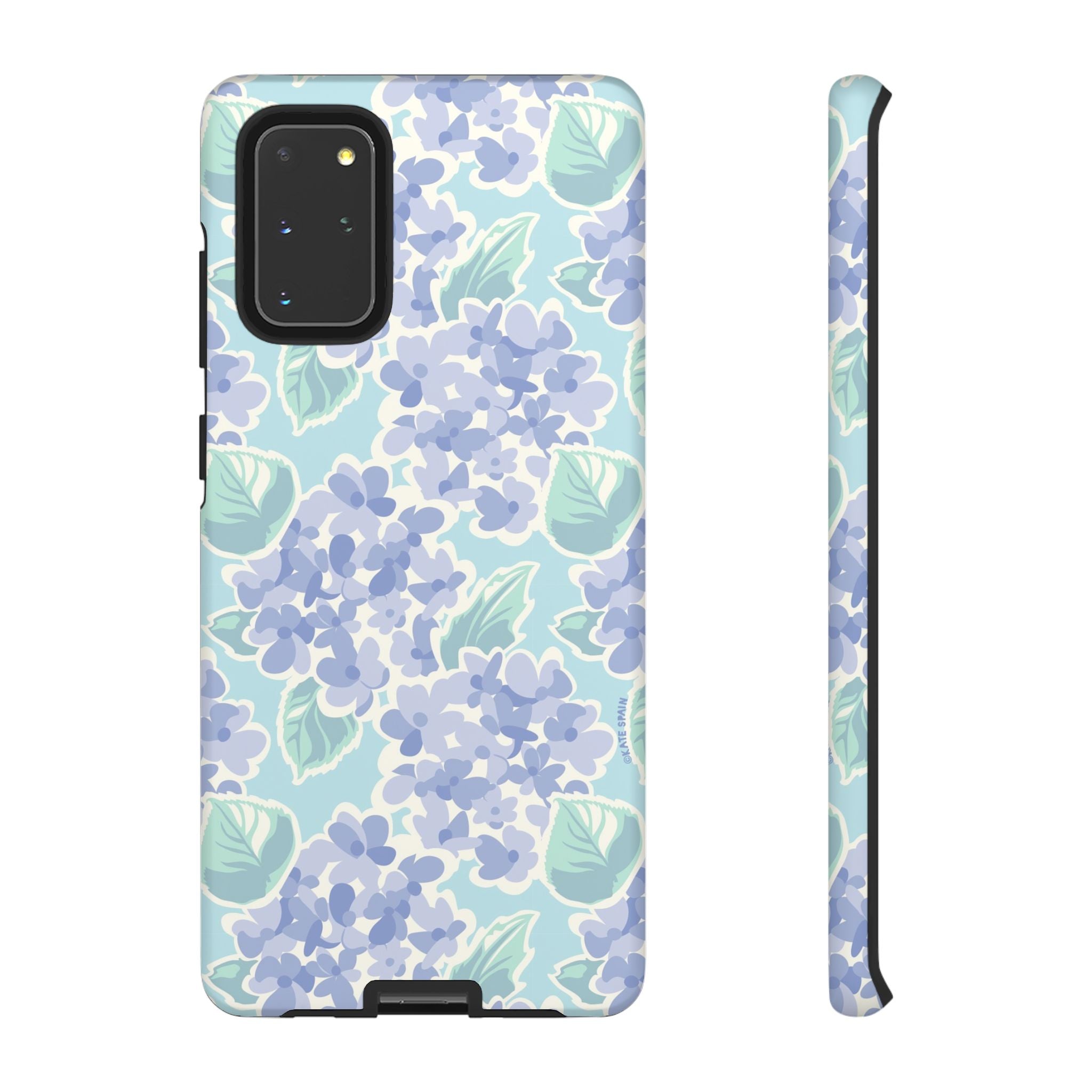 Luxury Nantucket Hydrangea Samsung Galaxy S20+ Case – Matte | white, lavender, mint watercolor hydrangea print