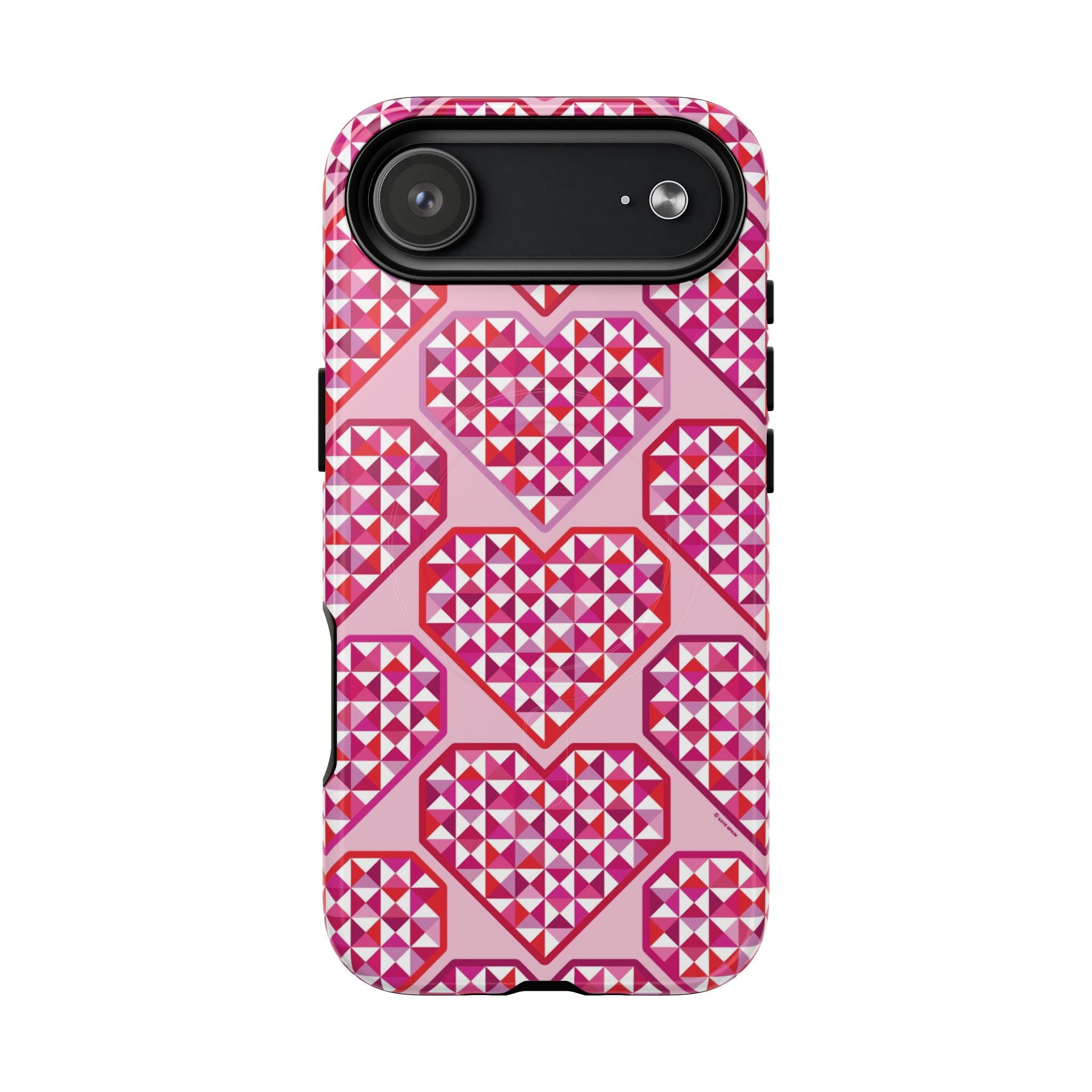 Pink Pyramid Heart MagSafe iPhone Case