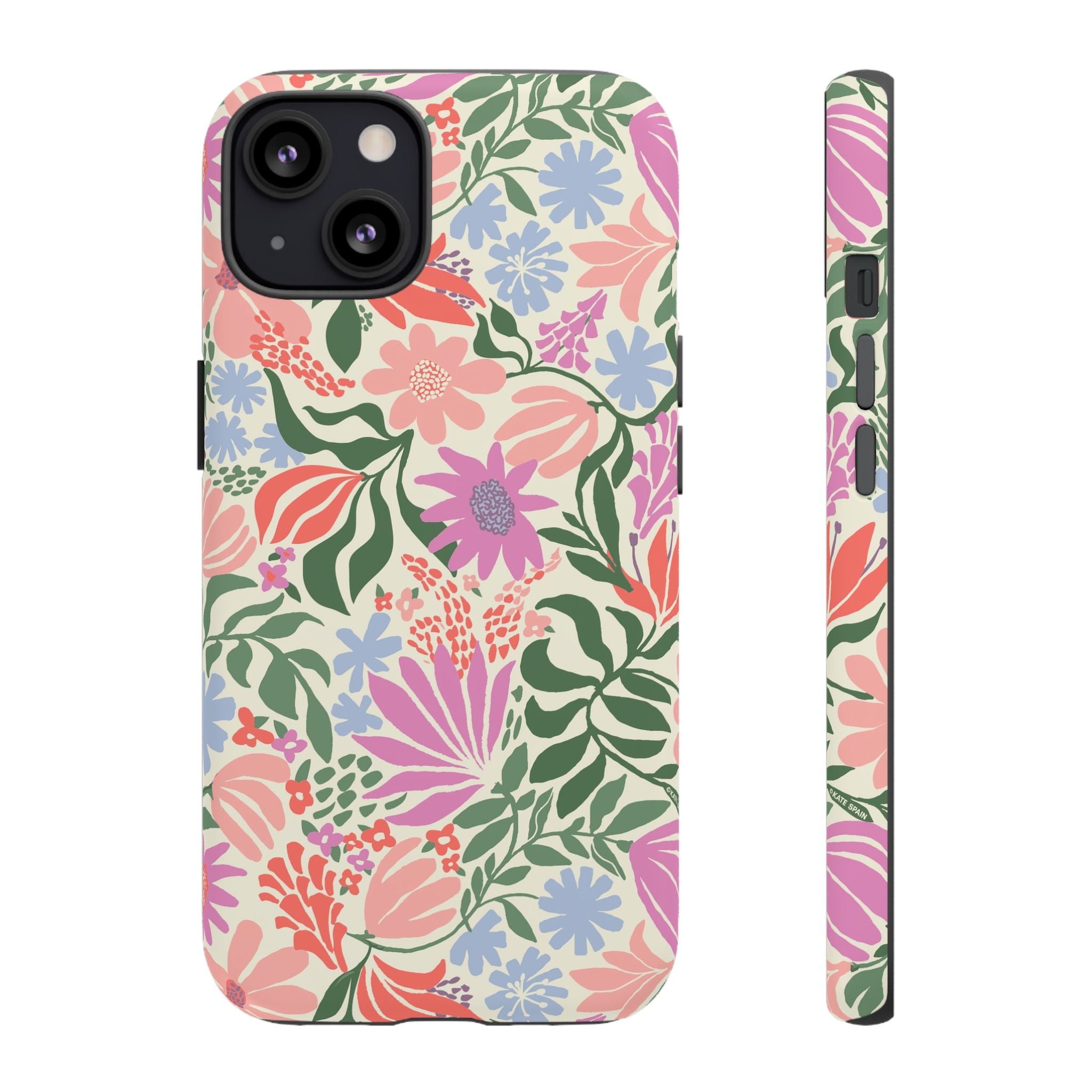 Botanica Pastel Tough iPhone 13 Case – Glossy | blush, lavender, sage pastel botanical wildflower print