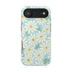 Daisies MagSafe iPhone 17 Air Case – Glossy | white, yellow, aqua watercolor daisy print
