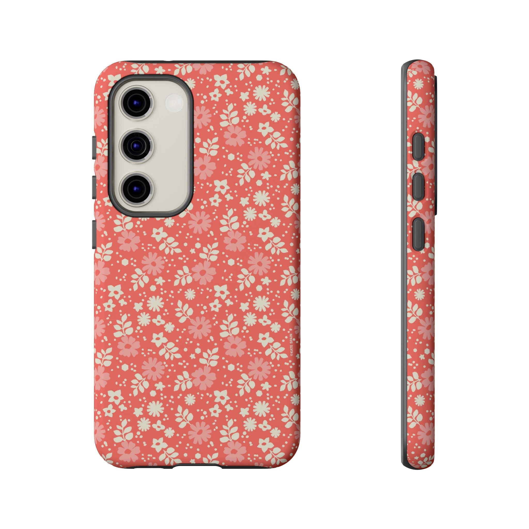 Petaline Samsung Galaxy S23 Case – Matte | coral, cream, pink ditsy floral print