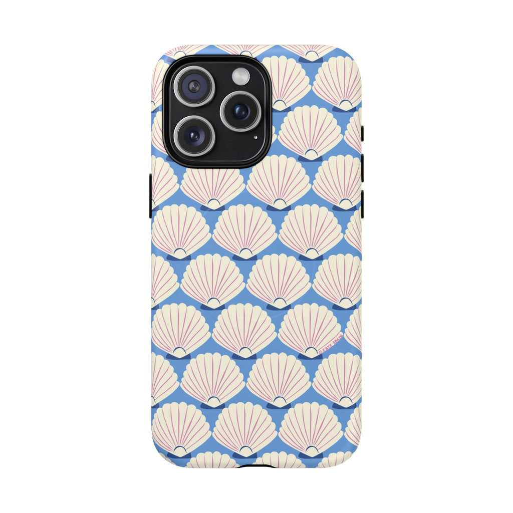 Seashells MagSafe iPhone 15 Pro Max Case – Matte | periwinkle, cream, blush scallop shell print